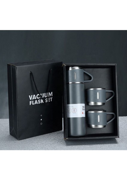 Kahve Termosu 500ML 3 Bardaklı Paslanmaz Çelik Çay Termosu Termos Seti Çantalı Hediye indirimleri