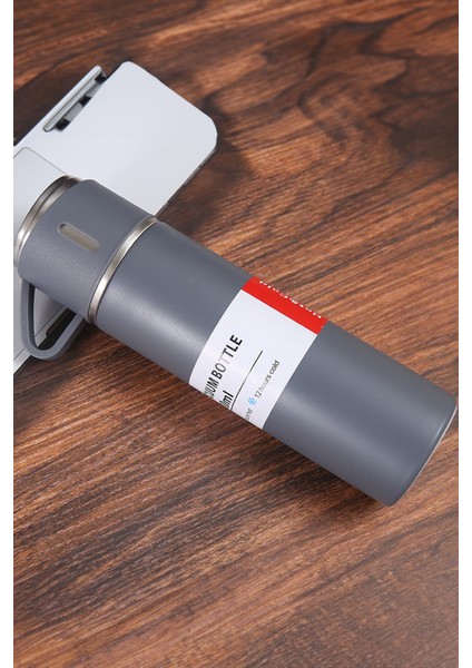 3 Bardaklı Termos Mug 450-550 ml Içecek Paslanmaz Çelik Yeşil 12 Saat