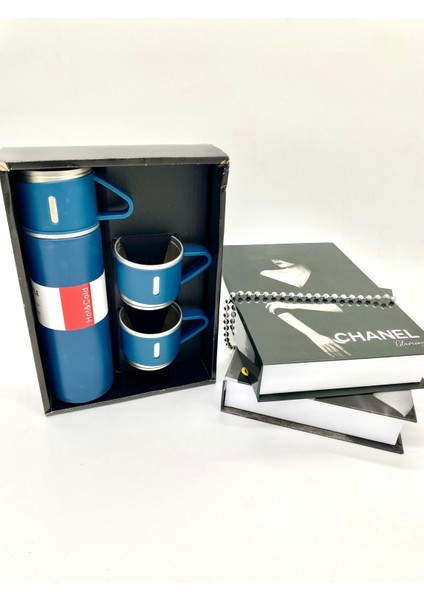 Sıcak Su Termosu 500ML 3 Bardaklı Set A+ Kalite Çelik Kahve Termosu Hediye Çantalı fiyatları