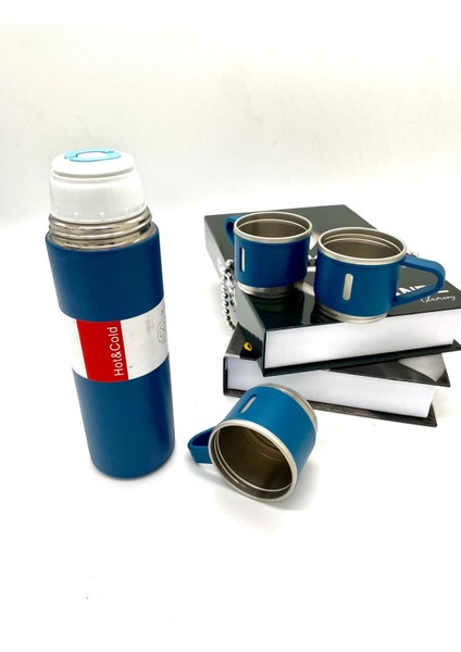 Sıcak Su Termosu 500ML 3 Bardaklı Set A+ Kalite Çelik Kahve Termosu Hediye Çantalı fırsatları