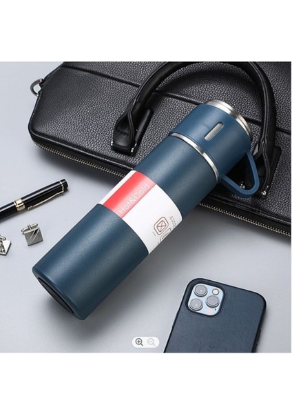 Sıcak Tutan Termos 500ML 3 Bardaklı Premium Paslanmaz Çelik Kahve Termosu Hediye Çantalı fiyatları