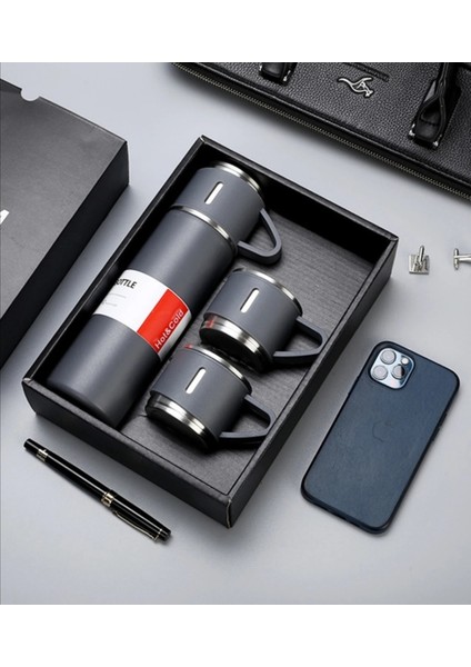 Paslanmaz Çelik Termos 3 Bardaklı Hediyelik Termos fiyatları