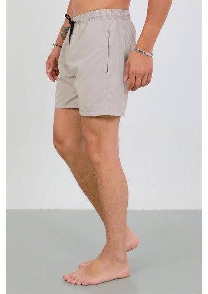 Erkek Fermuarlı Cepli Deniz Şortu Bej fırsatları