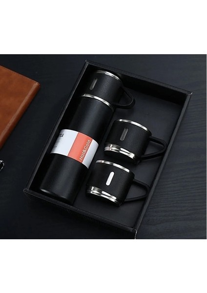 Paslanmaz Çelik Termos Pembe Renk 3 Bardaklı Termos Seti Vakumlu Termos Set Çanta Hediyeli Içecek 50 modelleri