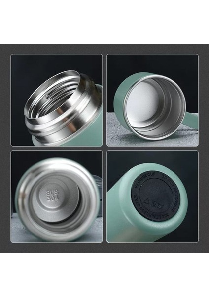Paslanmaz Çelik Çift Katmanlı 500 ml 3 Bardaklı Set Termos Sıcak Soğuk Termos Içecek 500 ml Çelik gr fırsatları