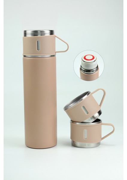 Özel Kutusunda 3 Bardaklı 500 ml Çelik Termos 0,50 L Içecek Paslanmaz Çelik Mavi 12 Saat Kutulu modelleri