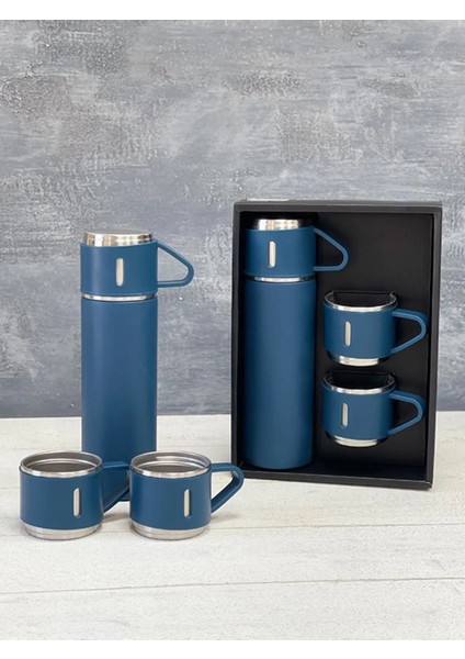 Kişiye Özel Paslanmaz Çelik Termos 3 Bardaklı Termos Seti, Çanta Hediyeli Içecek 500 ml Paslanmaz Çe indirimleri