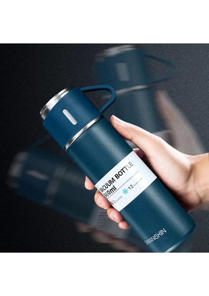 Çelik Termos 500ML 3 Bardaklı Sıcak Tutan Kahve Termosu Premium A+ Kalite Hediye Çantalı modelleri