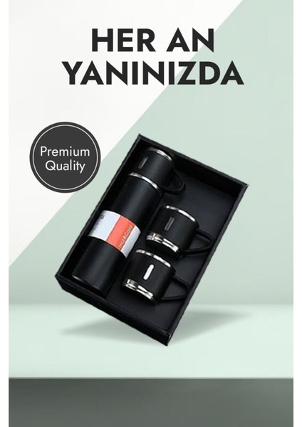 Paslanmaz Çelik 3 Bardaklı Vakumlu Termos Set 500 Ml, 12 Saate Kadar Isı Koruma Termos 0,50 L Içecek fiyatları