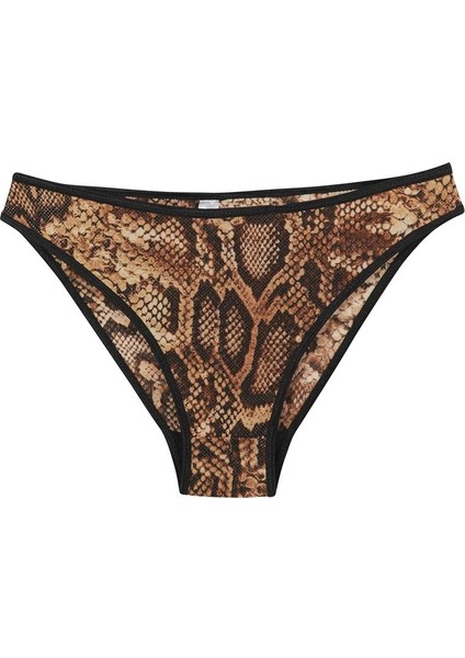 Kadın Kahverengi Yılan Desenli 2'li Slip fiyatları