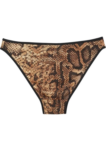 Kadın Kahverengi Yılan Desenli 2'li Slip modelleri