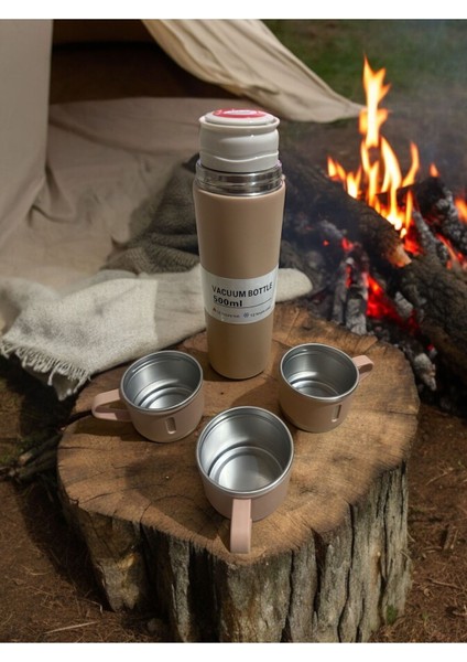 3 Bardaklı Termos Içecek Yok Paslanmaz Çelik Siyah 12 Saat fiyatları