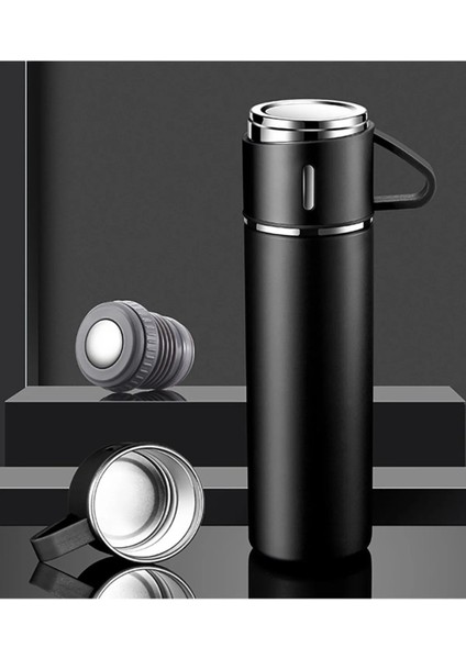 Paslanmaz Çelik Isı Yalıtımlı Termos 3 Bardaklı Termos Seti Vakumlu Termos Set Çanta Hediyeli Içece modelleri