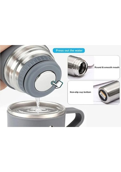 Termos Bardak 500ML 3 Bardaklı A+ Kalite Paslanmaz Çelik Kahve Çay Termosu Hediye Çantalı