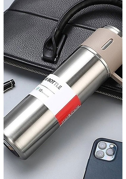 A+ Kalite Çelik Termos 500ML 3 Bardaklı Set Kahve Termosu Sıcak Tutan Termos Çantalı Hediye fiyatları