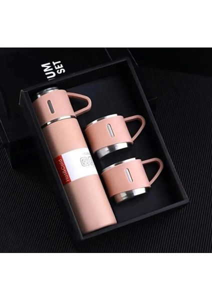 Küçük Termos 500ML 3 Bardaklı Set Premium Paslanmaz Çelik Kahve Çay Termosu Hediye Çantalı fiyatları