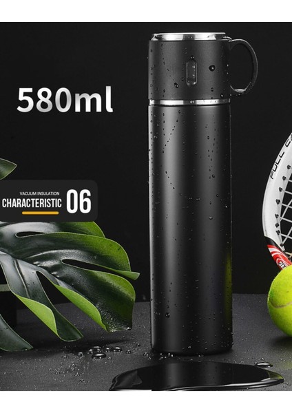 3 Bardaklı Termos Seti Vakumlu Termos Set Çanta Hediyeli W01 >550 ml Içecek Paslanmaz Çelik Siyah 12 indirimleri