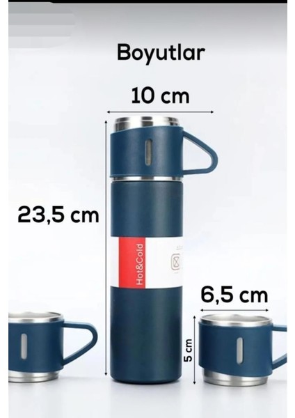 3 Bardaklı Termos 24 Saat Sıcak ve Soğuk Korumalı 1 L Içecek Paslanmaz Çelik Siyah 24 Saat Kutulu Tr modelleri
