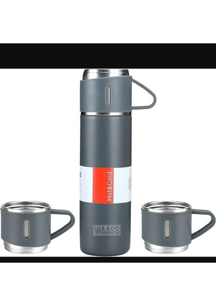 Paslanmaz Çelik Termos Sızdırmaz 3 Bardaklı Termos Seti 12 Saat Sıcak-Soğuk 500 ml Özel Kutulu Pembe modelleri