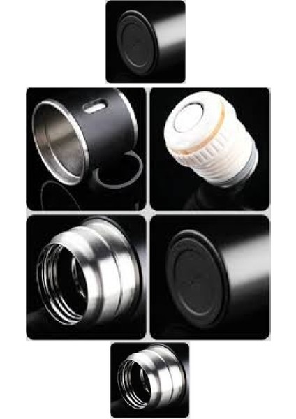 Termos 3 Bardaklı Vacuum Bottle Içecek 500 ml Paslanmaz Çelik Gri 12 Saat fırsatları