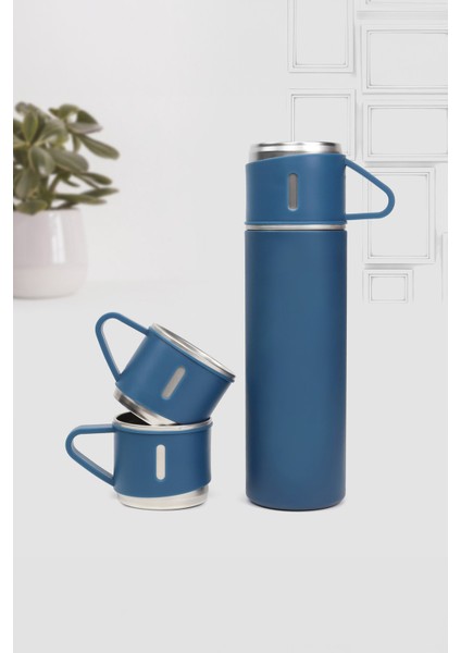 3 Bardaklı Kahve Termosu 500ML Set Paslanmaz Çelik Çay Termosu A+ Kalite Hediye Çantalı fiyatları