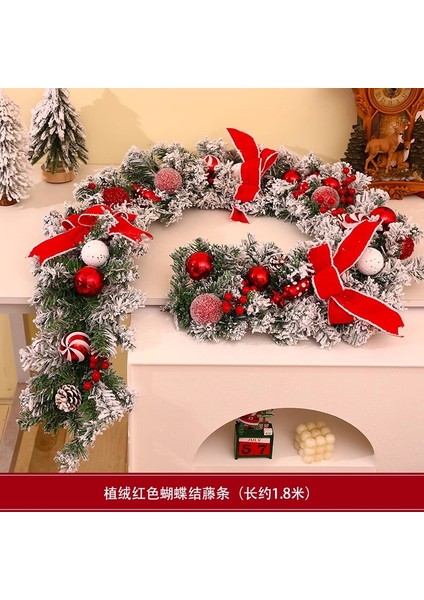 Yılbaşı Süsleri Çelenkler Rattan Kapı Askıları Yılbaşı Ağacı Askıları (Yurt Dışından)