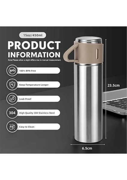 Paslanmaz Çelik Termos 500ML 3 Bardaklı A+ Kalite Kahve Çay Termosu Hediye Çantalı fırsatları