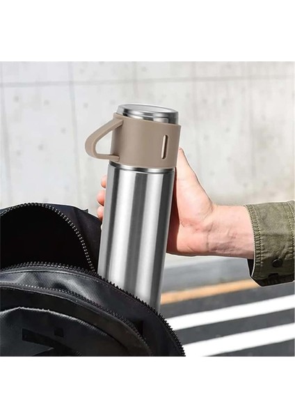 Paslanmaz Çelik Termos 500ML 3 Bardaklı A+ Kalite Kahve Çay Termosu Hediye Çantalı indirimleri