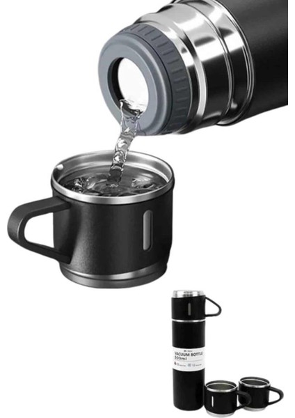 Çay Termosu 500ML 3 Bardaklı A+ Kalite Paslanmaz Çelik Kamp Termosu Hediye Çantalı indirimleri
