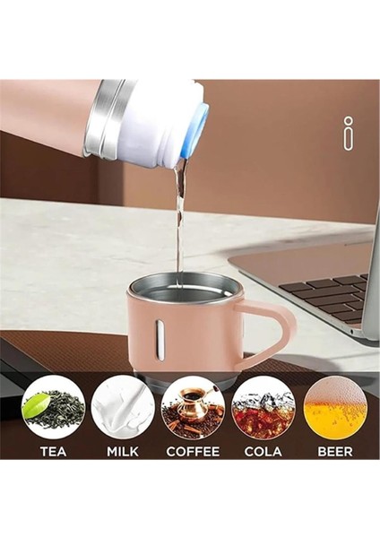 Paslanmaz Çelik Termos 500ML 3 Bardaklı Set Premium Kahve Termosu Çay Termosu Hediye Çantalı fiyatları