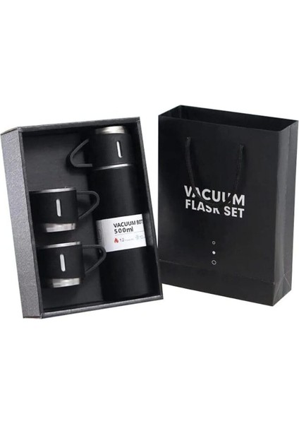 Çelik Termos Bardak 500ML 3 Bardaklı Set A+ Kalite Paslanmaz Çelik Kahve Termosu Çantalı fiyatları