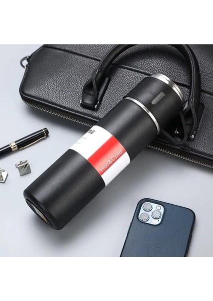 Çelik Termos Bardak 500ML 3 Bardaklı Set A+ Kalite Paslanmaz Çelik Kahve Termosu Çantalı