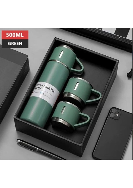 3 Bardaklı Içecek 500 ml Paslanmaz Çelik Siyah 12 Saat fiyatları