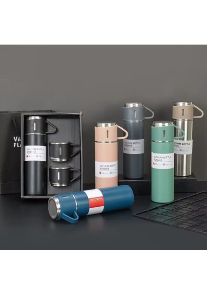 3 Bardaklı Taraftar Termos 24 Saat Sıcak ve Soğuk Korumalı 1 L Içecek Paslanmaz Çelik Sarı 24 Saat K modelleri