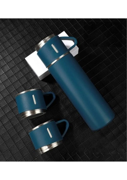 500ML Termos Bardak 3'lü Set Premium A+ Kalite Paslanmaz Çelik Termos Hediye Çantalı