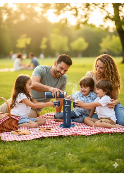 Termos Seti 3 Bardaklı 500ML A+ Kalite Paslanmaz Çelik Kahve Termosu Sıcak Tutan Çantalı
