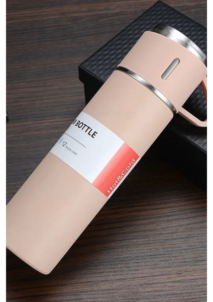 500 ml Termos Seti 3 Bardaklı A+ Kalite Paslanmaz Çelik Kahve Çay Termosu Hediye Çantalı indirimleri