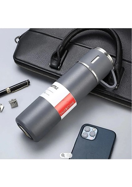 Vacuum Termos Paslanmaz Çelik 500 ml Sıcak-Soğuk Termos Seti 3 Bardaklı 0,50 L Içecek Paslanmaz Çeli fiyatları