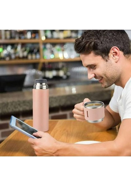 Paslanmaz Çelik Termos 3 Bardaklı Termos Seti 1 L Içecek Sac Gri 12 Saat modelleri