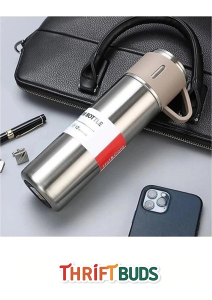 Özel Üretim Paslanmaz Çift Kat Çelik 3 Bardaklı Vakumlu Soğuk Sıcak Çanta Hediyeli Termos Set 550 ml fırsatları