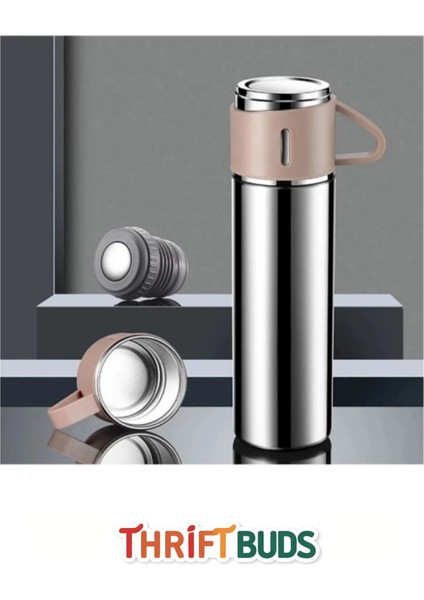 Özel Üretim Paslanmaz Çift Kat Çelik 3 Bardaklı Vakumlu Soğuk Sıcak Çanta Hediyeli Termos Set 550 ml indirimleri