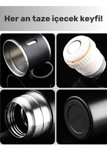 Özel Tasarım Paslanmaz Çelik 3 Bardaklı Termos Soğuk Sıcak Vakumlu Set Çanta Hediyeli 550 ml 450-550 fiyatları