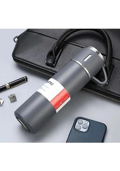 Özel Tasarım Paslanmaz Çelik 3 Bardaklı Termos Soğuk Sıcak Vakumlu Set Çanta Hediyeli 550 ml 450-550 fırsatları