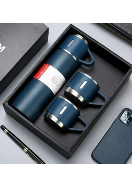 3 Bardaklı Termos >550 ml Paslanmaz Çelik Yeşil 12 Saat fiyatları