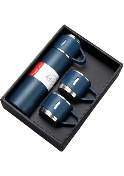 3 Bardaklı Paslanmaz Çelik Termos Seti Vakumlu Termos Seti 500ML Içecek 500 ml Paslanmaz Çelik Metal