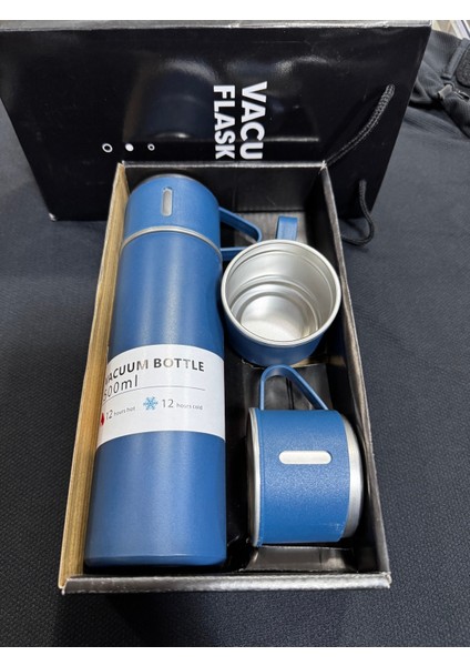 Erkek Termos 500ML 3 Bardaklı A+ Kalite Paslanmaz Çelik Kahve Termosu Hediye Çantalı modelleri