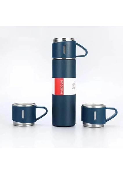 Sıcak Tutan Termos 500ML A+ Kalite 3 Bardaklı Çelik Termos Seti Kahve Termosu Hediye Çantalı fiyatları
