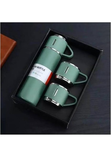 Termos 3 Bardaklı Termos Gri >550 ml Çelik Gri fiyatları