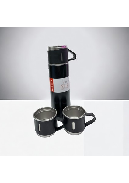 Seyehat Çelik Termos 3 Bardaklı Vakumlu ve Yalıtımlı 450-550 ml Çelik Yeşil modelleri