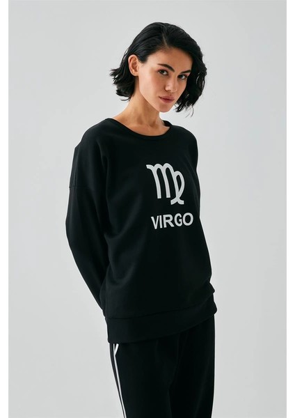 Kadın Siyah Başak Burcu Oversize 2 Iplik Eşofman Ev Giyim Takımı fırsatları